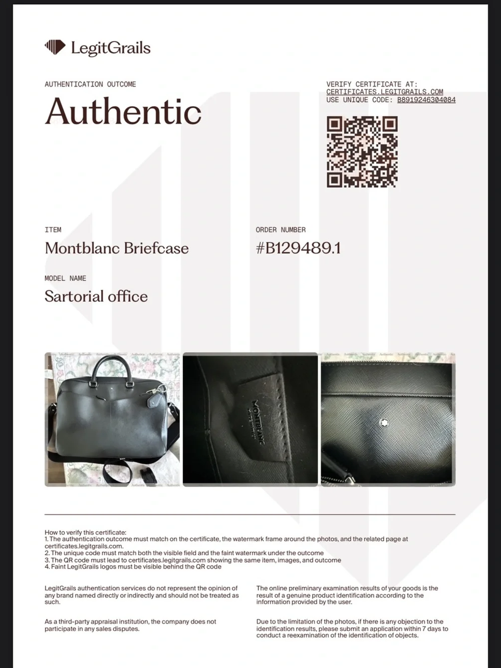 Montblanc Black Leather Briefcase for Men
